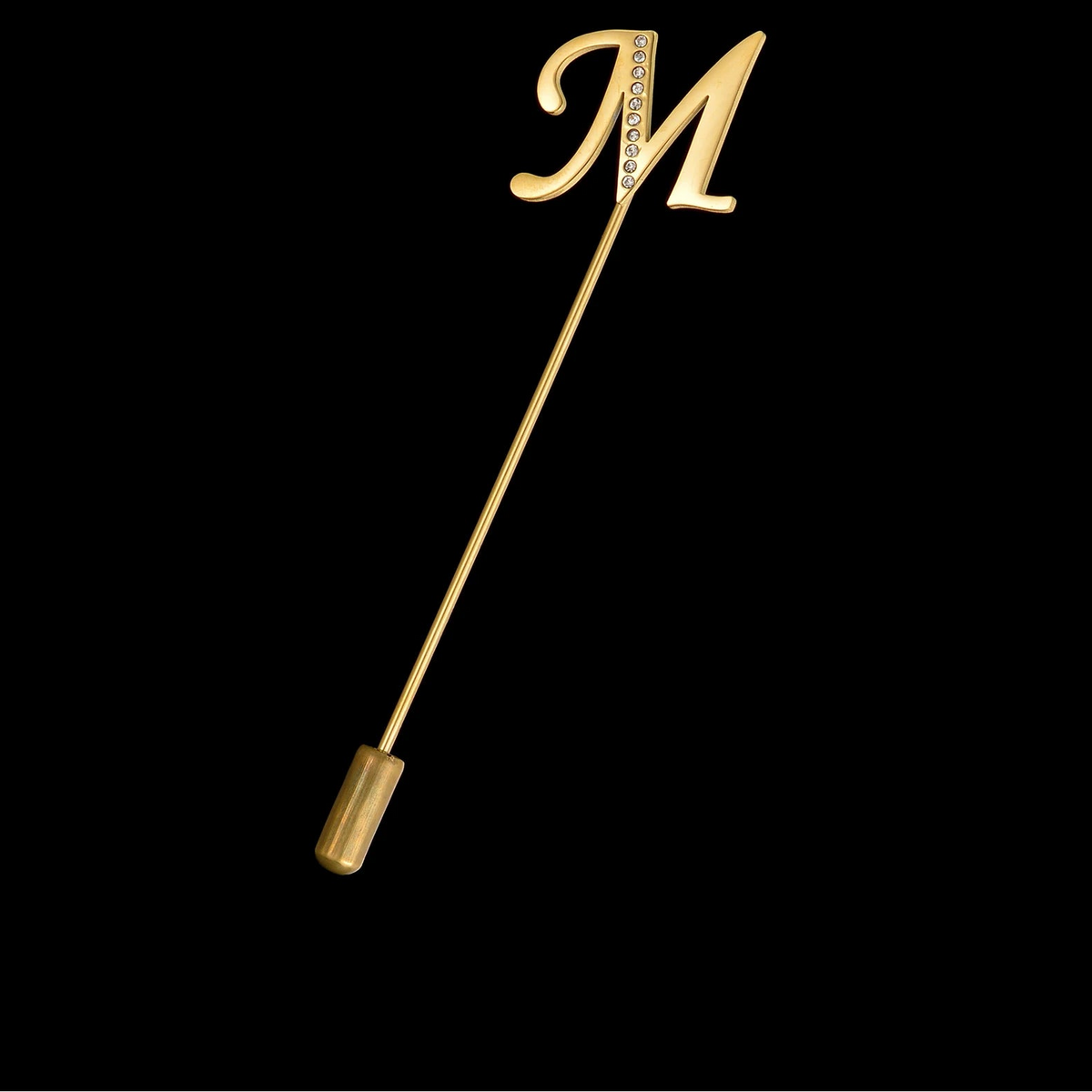 Personalized 1 Letter Collar Pin Brooch - Initial Pendant - SHOPPERS' CASTLE