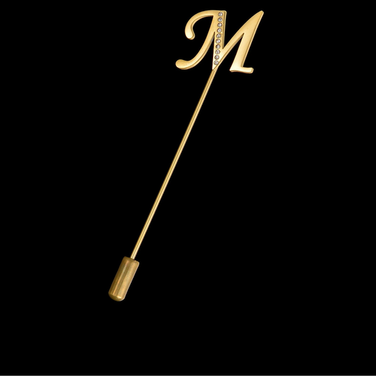 Personalized 1 Letter Collar Pin Brooch - Initial Pendant - SHOPPERS' CASTLE