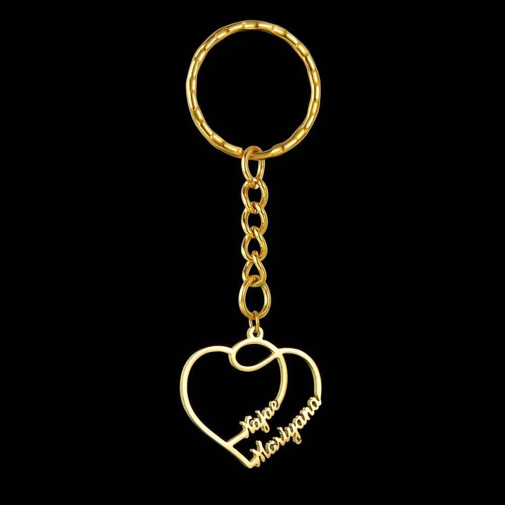 Personalized Name Heart Butterfly Keychain