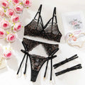 Leopard Print Lingerie Set with Leg Garters
