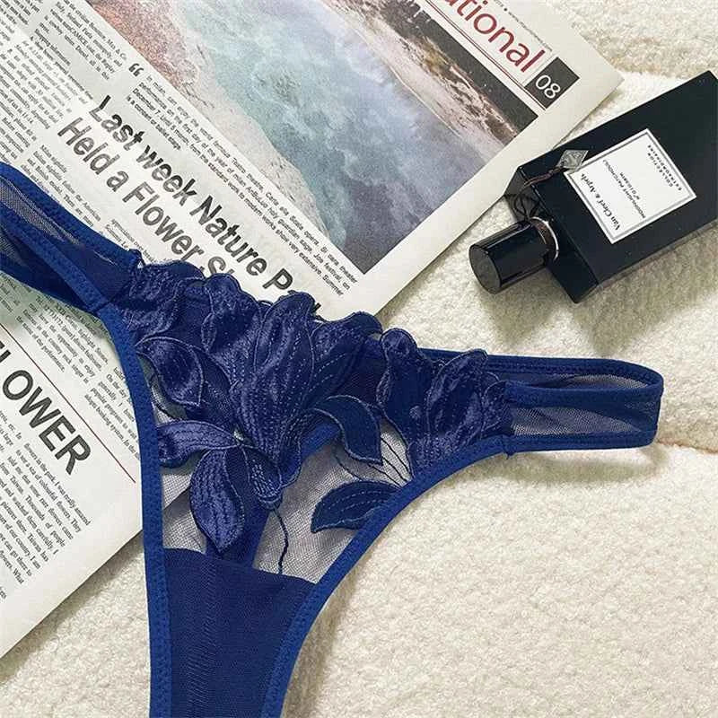 French Lace Embroidered G-String