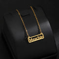 Custom Name Hollow Nameplate Necklace - Elegant Chain - SHOPPERS' CASTLE