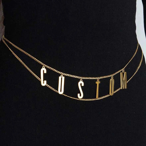 Personalized Name 2 Layer Waist Chain - Sexy Body Chain