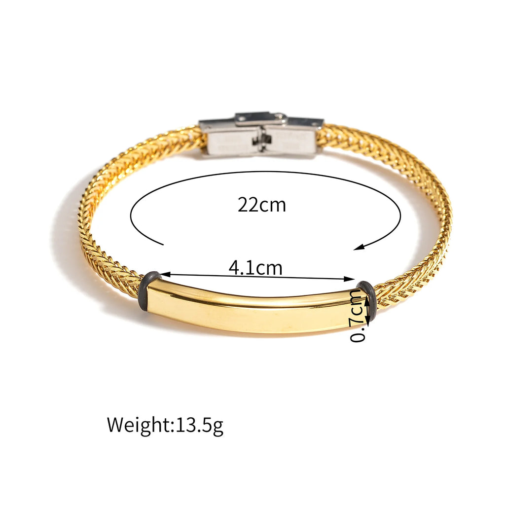 Punk Engrave Name Bracelet - Stainless Steel Chain - SHOPPERS' CASTLE
