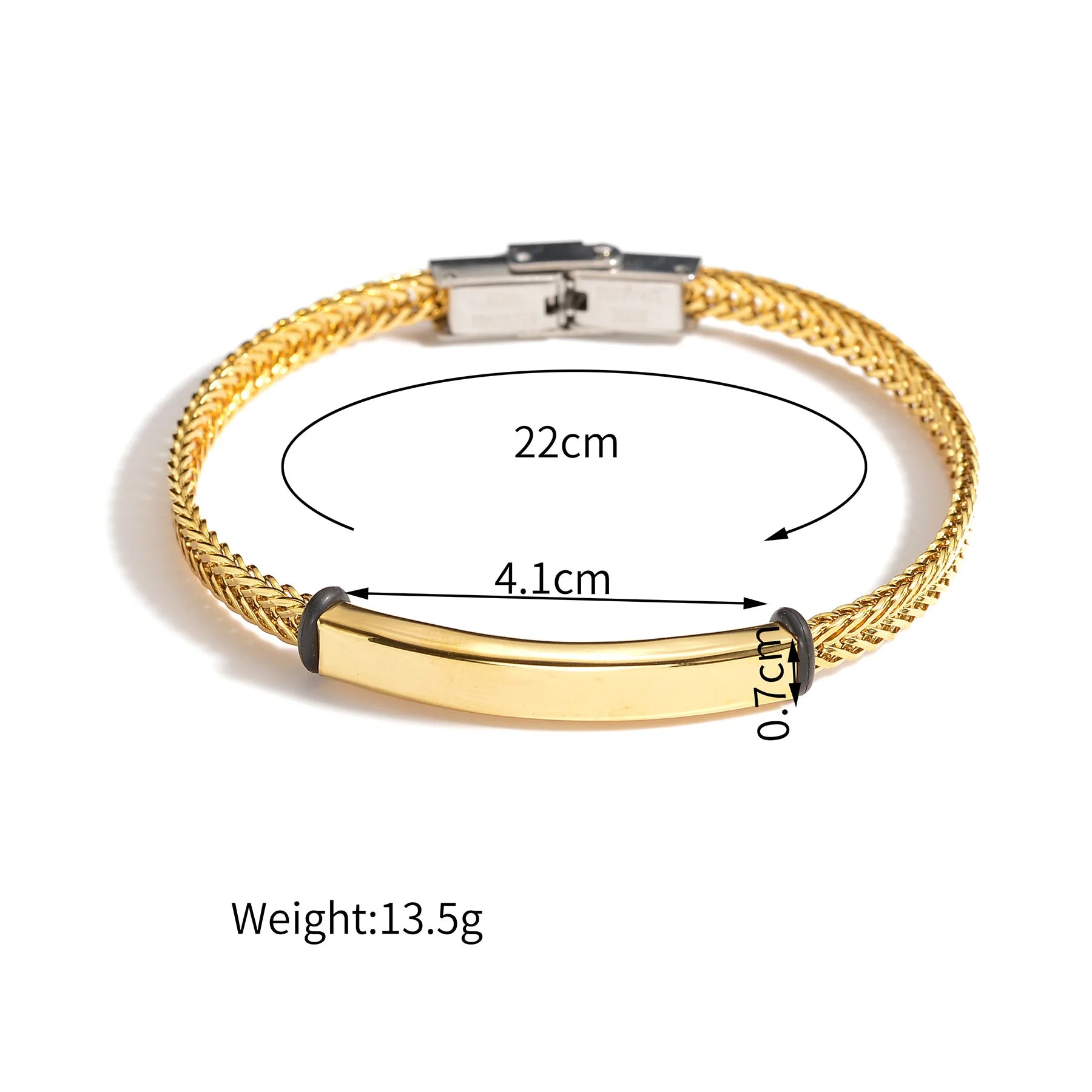 Punk Engrave Name Bracelet - Stainless Steel Chain - SHOPPERS' CASTLE
