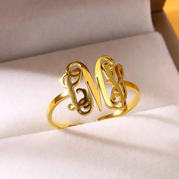 Vintage Custom Initial Monogram Ring
