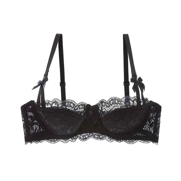 Lace Embroidered Bra - Plus Size C/D Cup