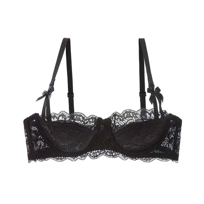 Lace Embroidered Bra - Plus Size C/D Cup