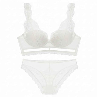 Deep V Cotton Embroidery Bra Set