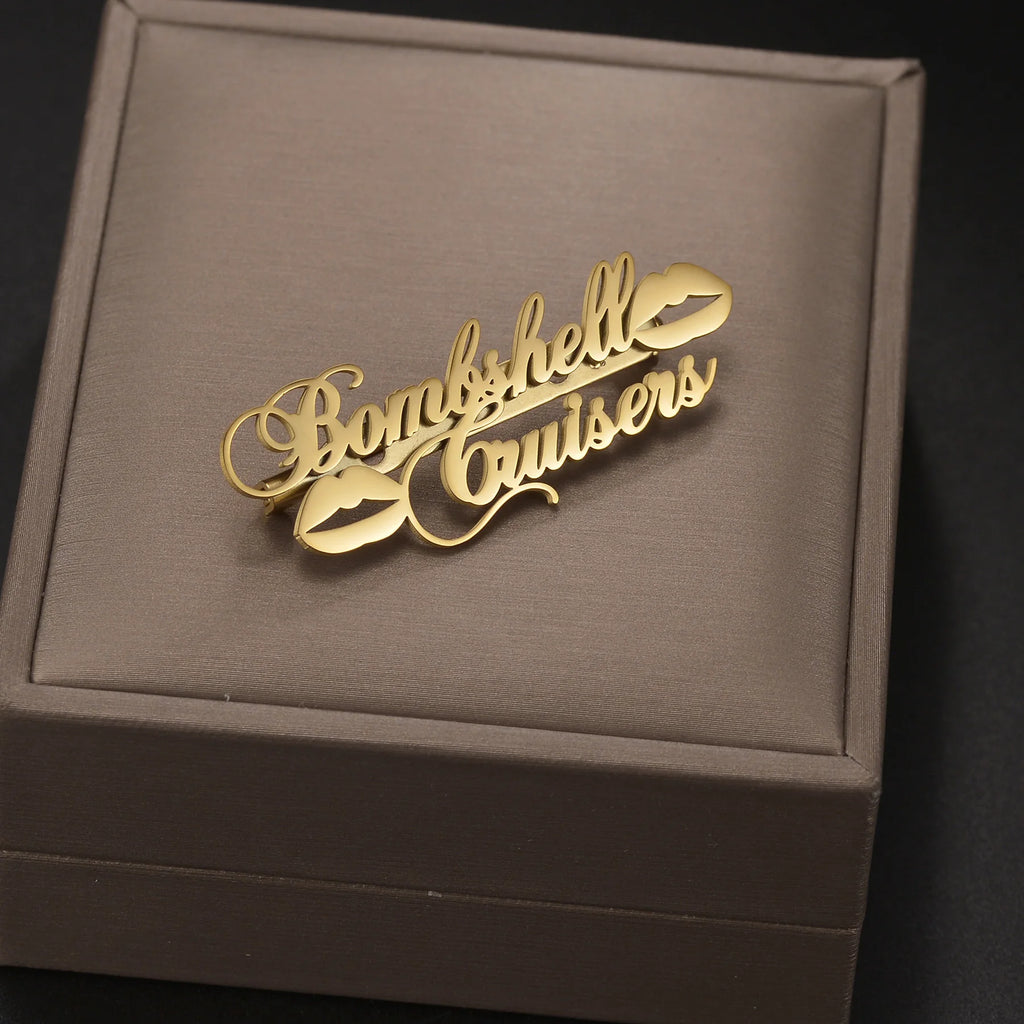 Personalized Name Logo Brooch - Butterfly Buckle Pin - SHOPPERS' CASTLE