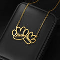 Custom 2 Names Star Heart Paw Choker - Link Chain