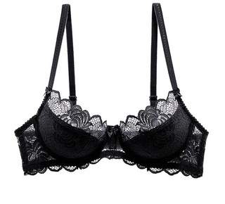 Hollow-Out Embroidered Bra - Plus Size - SHOPPERS' CASTLE