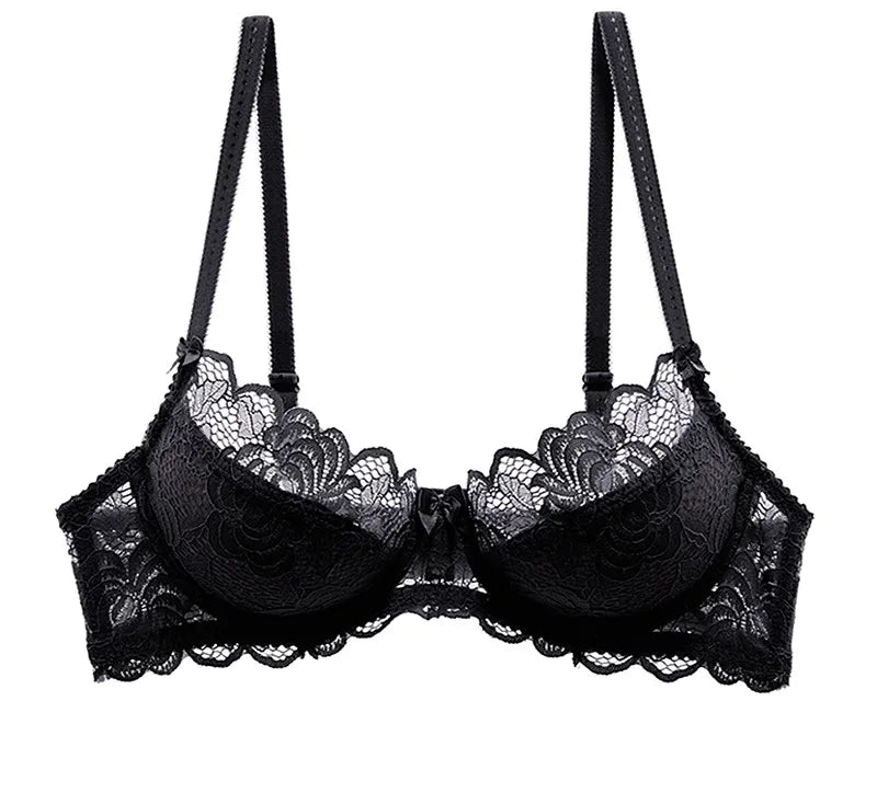 Hollow-Out Embroidered Bra - Plus Size - SHOPPERS' CASTLE