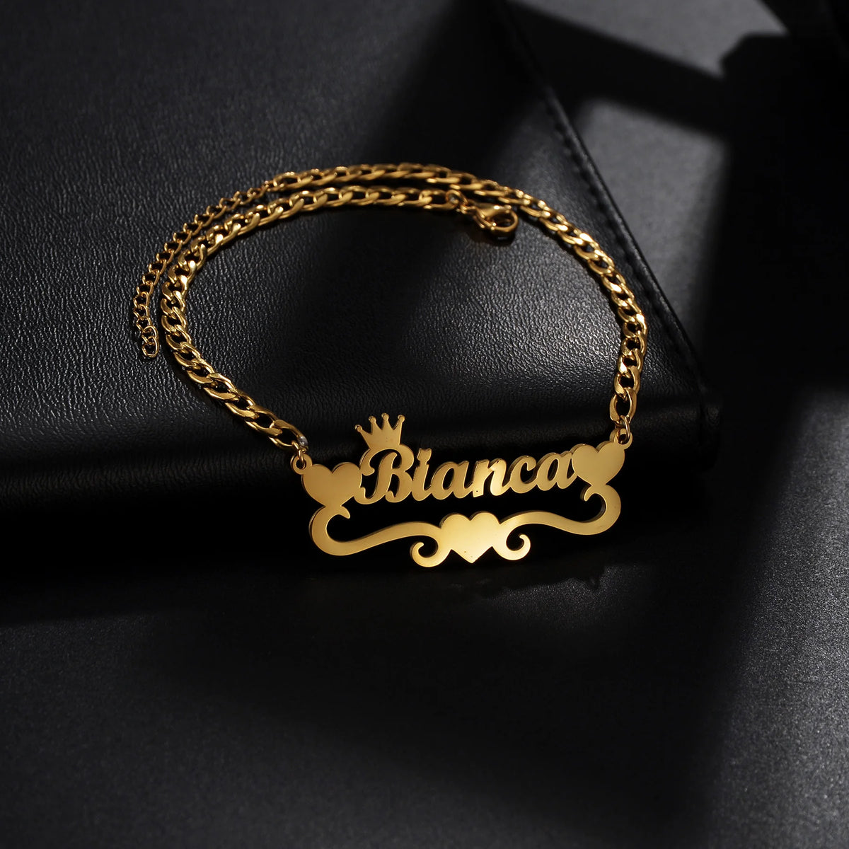 Custom Name Anklet - Thick Chain with Charms - SHOPPERS' CASTLE