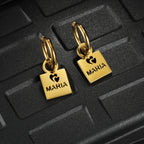 Custom Hollow Heart Name Earrings - Stainless Steel - SHOPPERS' CASTLE