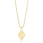 Custom Diamond Initial Letter Necklace - Wedding Jewelry