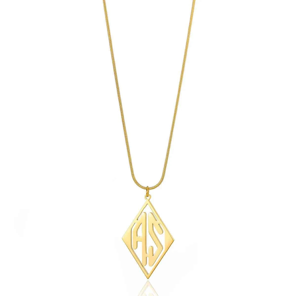 Custom Diamond Initial Letter Necklace - Wedding Jewelry