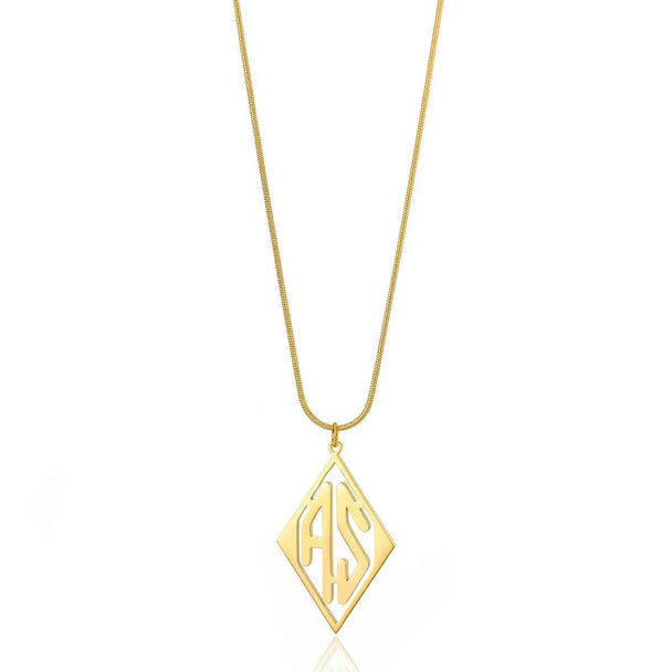 Custom Diamond Initial Letter Necklace - Wedding Jewelry