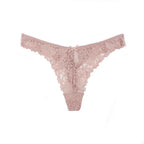 Sheer Floral Lace Thong - Elegant Low-Waist G-String