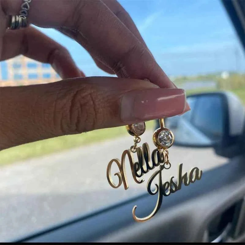 Custom Name Belly Button Ring - Crystal Chain Body Jewelry