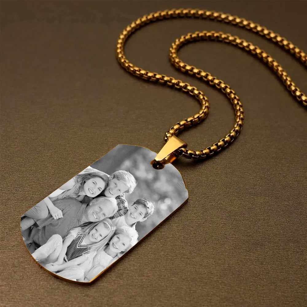 Custom Square Pendant Necklace - Engravable Text & Picture Design - SHOPPERS' CASTLE