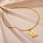 Custom Name Baby Feet Necklace - Nameplate Pendant