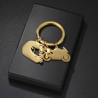 Personalized Hand Painted Name Date Keychain - Fashion Nameplate