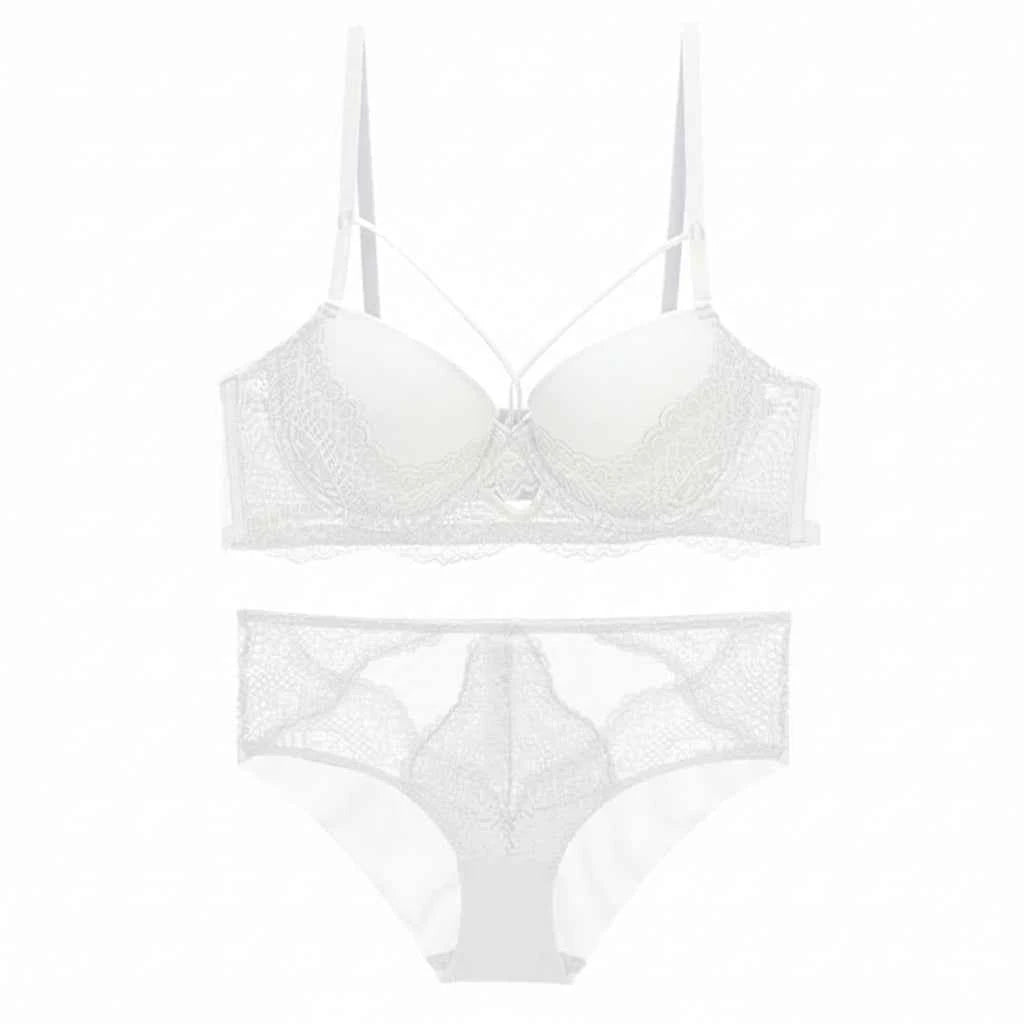 Bandage Cotton Thick Gather Push-Up Bra Set - ABCD Cup