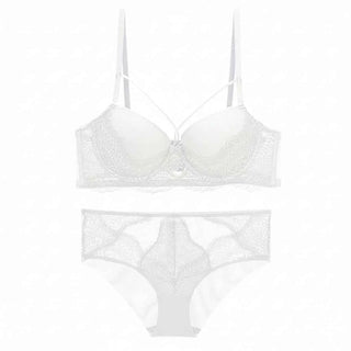 Bandage Cotton Thick Gather Push-Up Bra Set - ABCD Cup