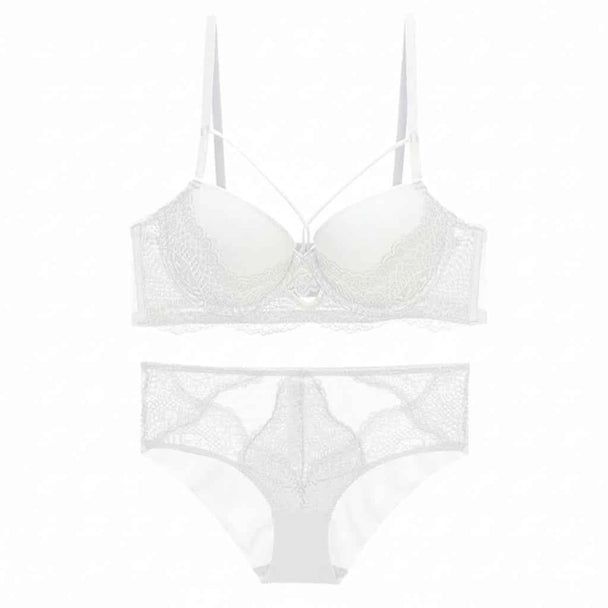 Bandage Cotton Thick Gather Push-Up Bra Set - ABCD Cup
