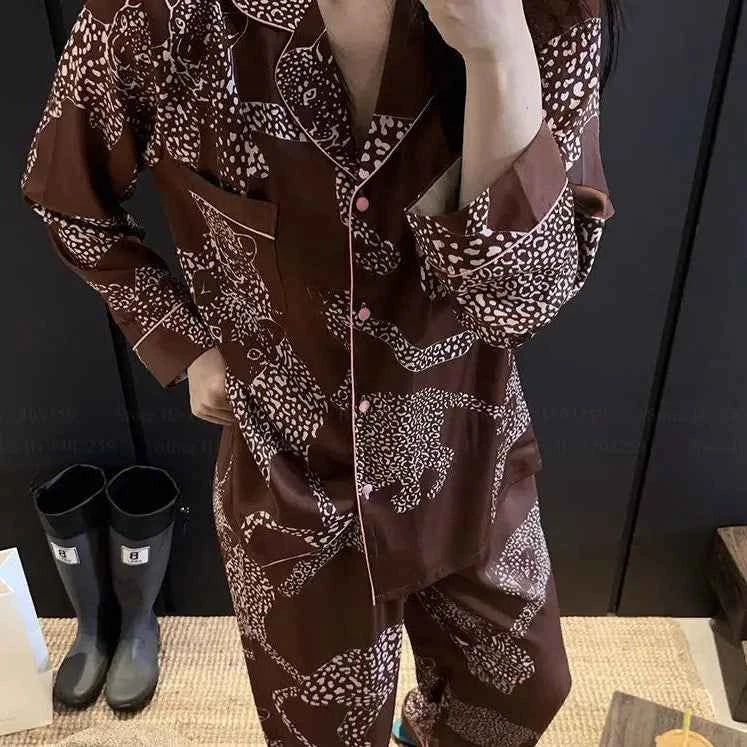 Leopard Print Pajama Set - SHOPPERS' CASTLE
