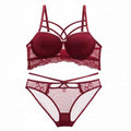 Sexy Bandage Push-Up Bra Set with Thick Gather