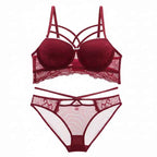 Sexy Bandage Push-Up Bra Set with Thick Gather