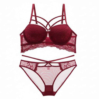 Sexy Bandage Push-Up Bra Set with Thick Gather