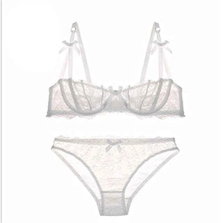 Ultra-Thin Bow Embroidery Bra Set
