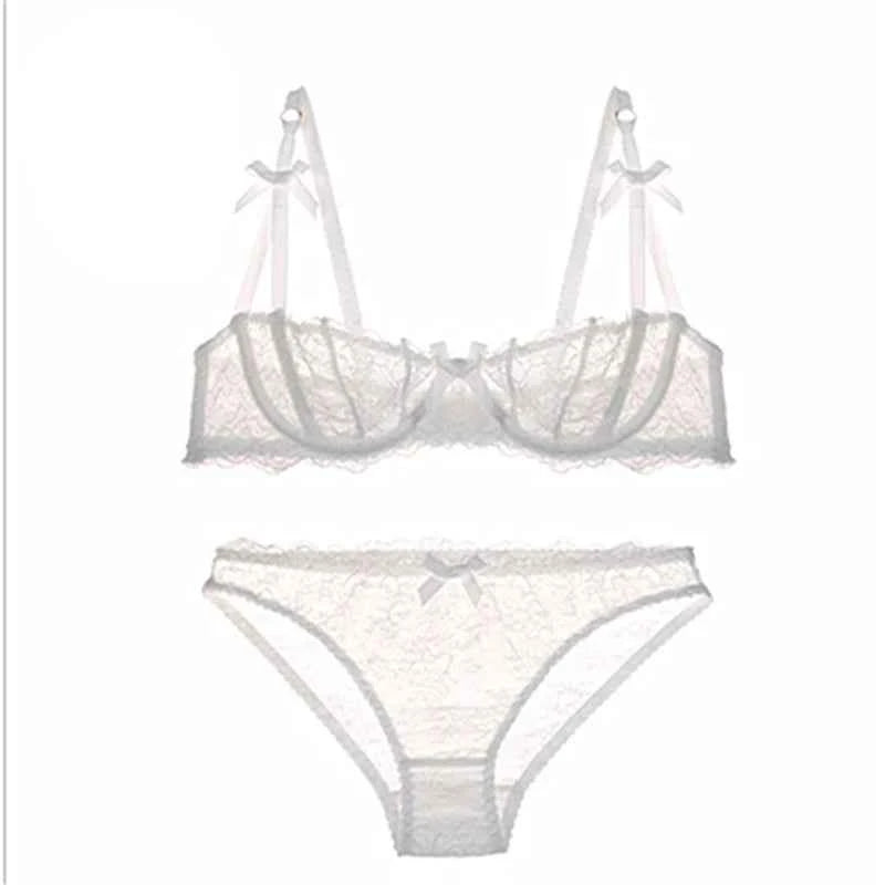 Ultra-Thin Bow Embroidery Bra Set