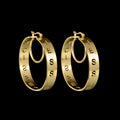 Custom Name 50mm Hoop Earrings - Hollow Letters - SHOPPERS' CASTLE
