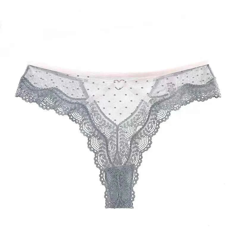 Embroidered Lace Low-Rise G-String