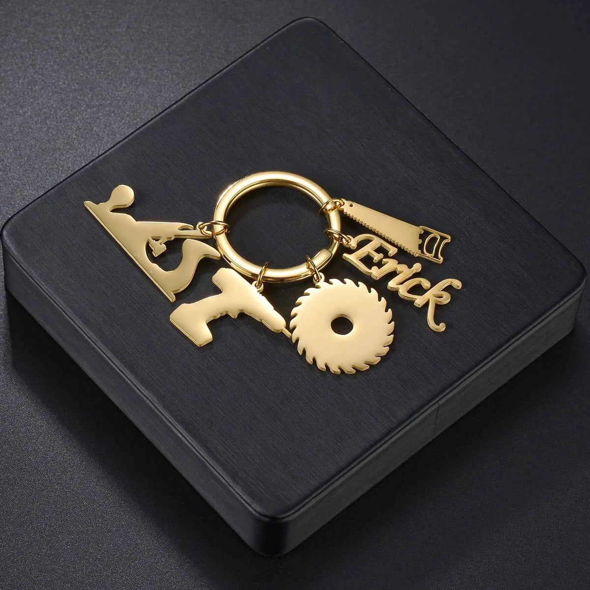 Personalized Hand Painted Name Date Keychain - Fashion Nameplate
