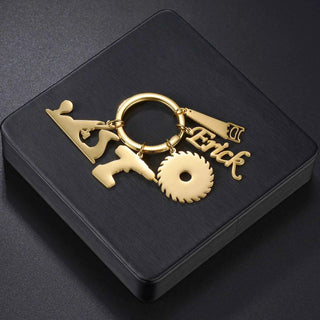 Personalized Hand Painted Name Date Keychain - Fashion Nameplate