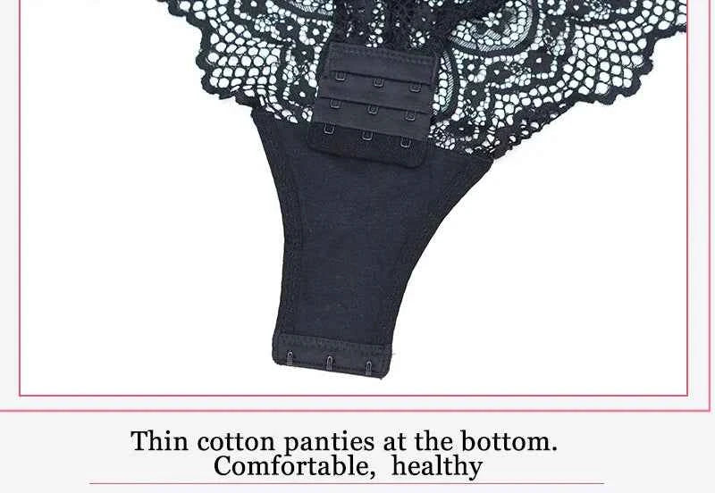 White Bustier Embroidery Bodysuit with Push-Up Bra