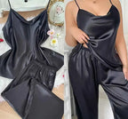 Suspender Pajama Set - Plus Size 5XL - SHOPPERS' CASTLE