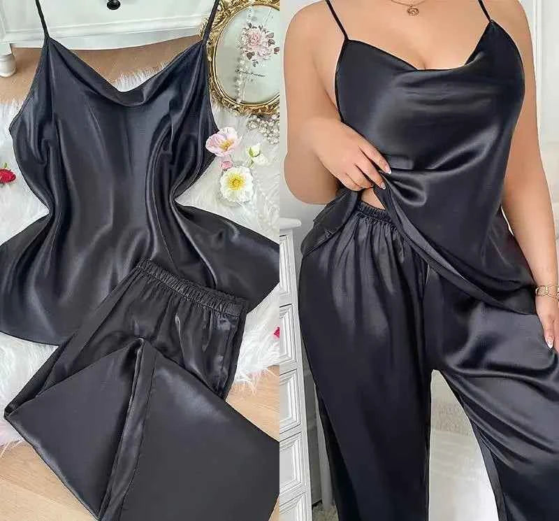 Suspender Pajama Set - Plus Size 5XL - SHOPPERS' CASTLE