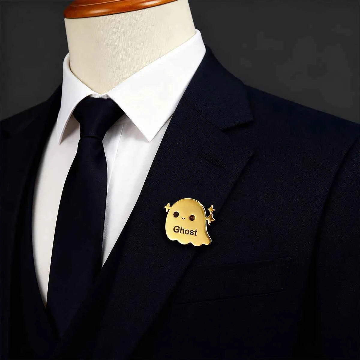 Retro Ghost Name Brooch - Halloween