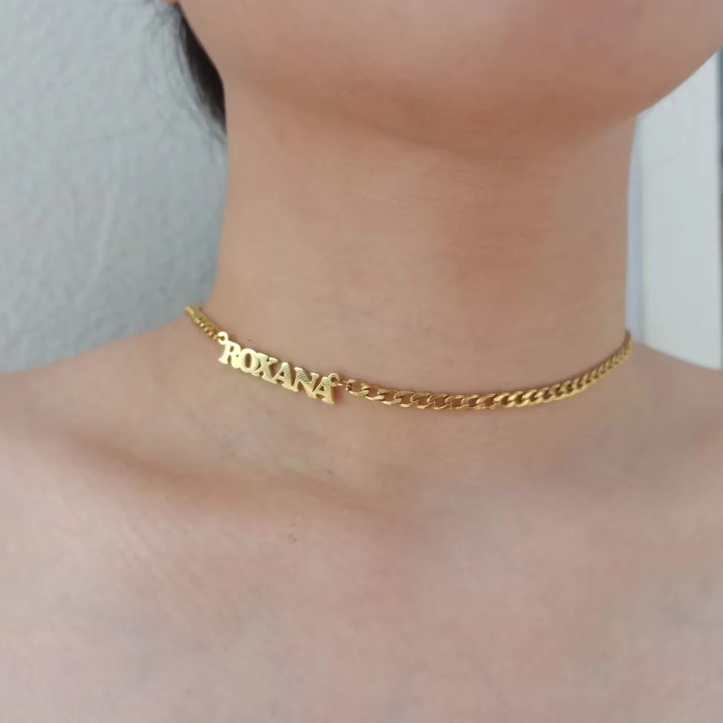 Custom Sideways Name Necklace - Stainless Steel - SHOPPERS' CASTLE