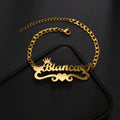 Custom Name Anklet - Thick Chain with Charms - SHOPPERS' CASTLE