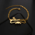 Custom Name Anklet - Thick Chain with Charms - SHOPPERS' CASTLE