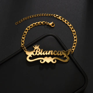 Custom Name Anklet - Thick Chain with Charms - SHOPPERS' CASTLE