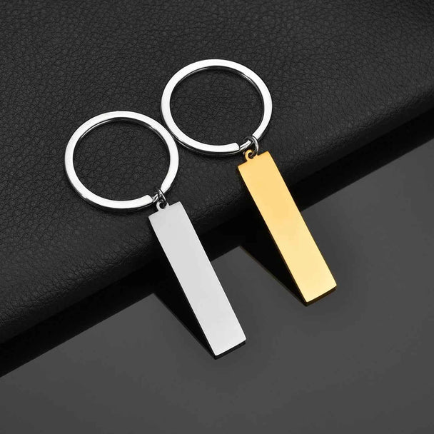 Custom Text Square Keychain - Engrave Name Date Sentence