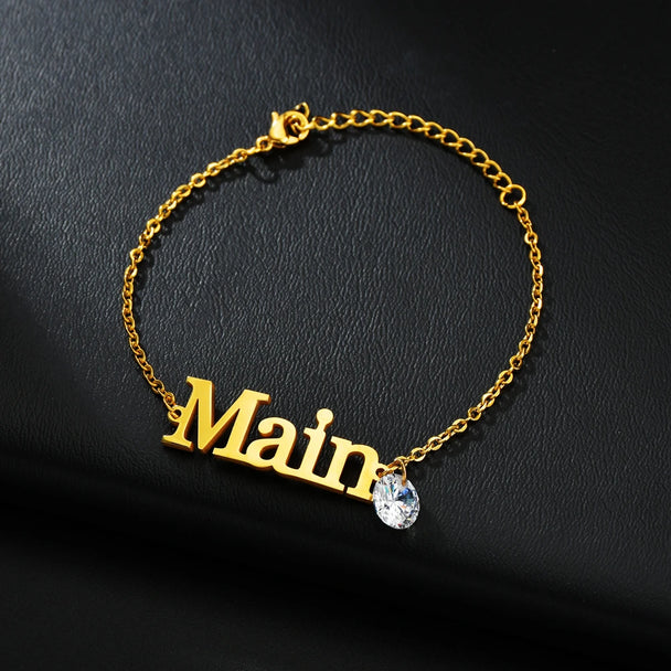 Custom Name Anklet - Thick Chain with Charms - SHOPPERS' CASTLE